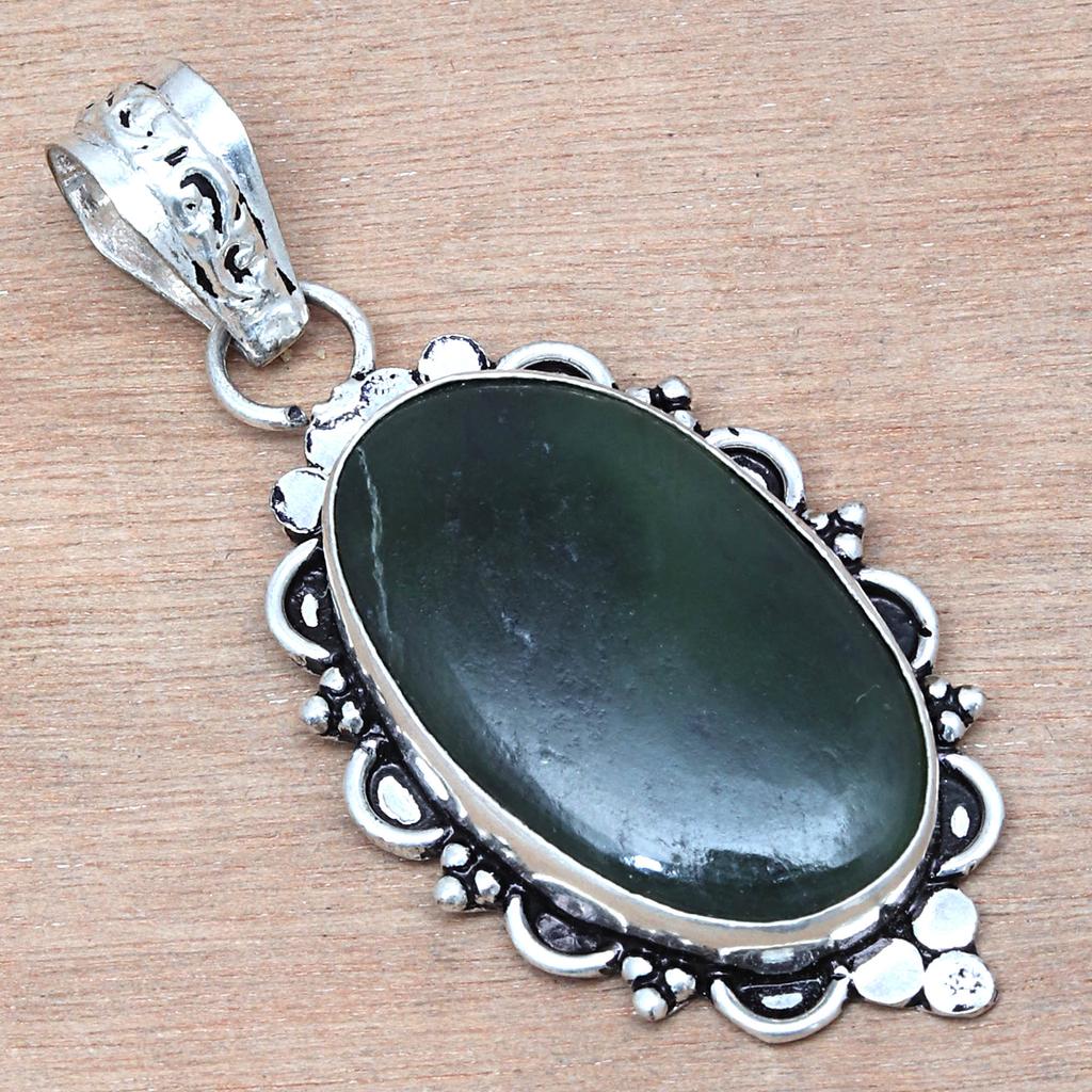 Pendant Vassolite Gemstone Valentine'Day Gift Silver Jewelry 2.25"