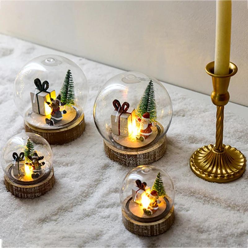 LED Christmas Decorative Lights Transparent Ball Light Christmas Ornaments Child New Year Xmas Gift Bedroom Living Room Decor