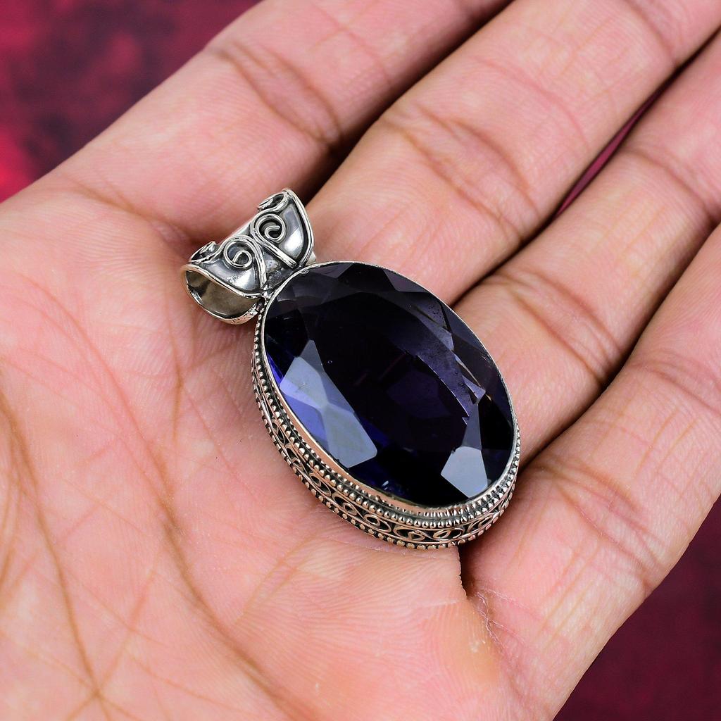 Amethyst Pendant Gemstone Jewelry, 925 Solid Sterling Silver Pendant, Gift For Women Handmade Pendant