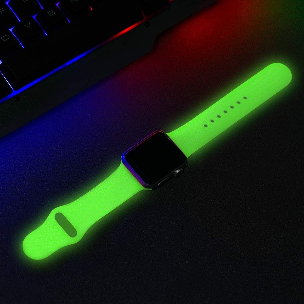 Świecący silikonowy pasek do Apple Watch Band 8 Ultra 49mm 7 6 se 5 4 40mm 44mm Sport Loop dla Iwatch Series 3 2 45mm 41mm 38mm