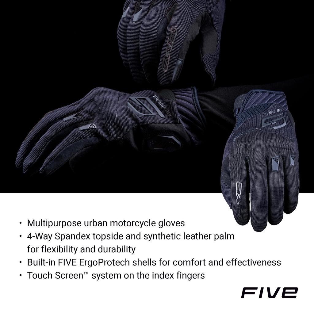 FIVE RS3 EVO Motorcycle Black Gloves, (Size XL)