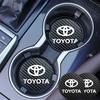 Tyre Valve Core 2Pcs Leather Coaster Anti-noise Water Cup Pad Cushion For Toyota TRD Gazoo Racing Corolla Yaris Chr Auris Rav4