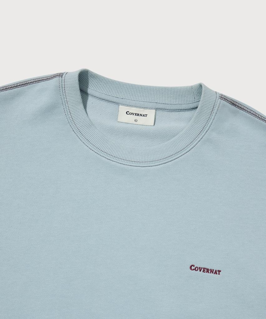 COVERNAT Small Logo Sweatshirt Light Blue