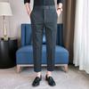 Anti-wrinkle casual pants European and American business style suit pants High-end men's pants Italian high-waisted straight pants