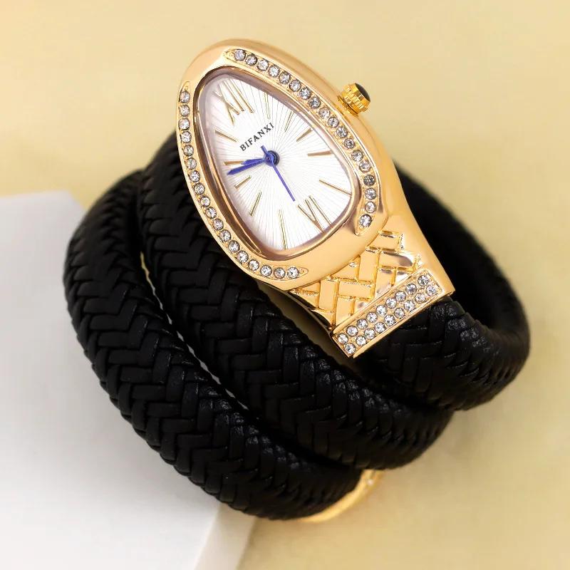 Luxury Unique Colorful Straps Quartz Watch Snake Shaped Design Bracelet Ladies Watches Creative Bangle Unique Clock AAA Reloj