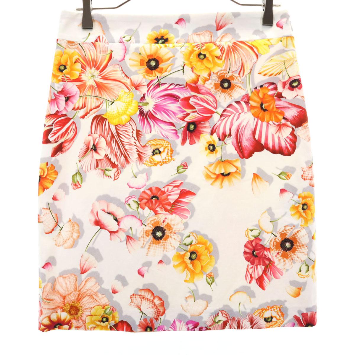 

Salvatore Ferragamo made in Italy Floral Mini length Tight Skirt 40 white Women Used