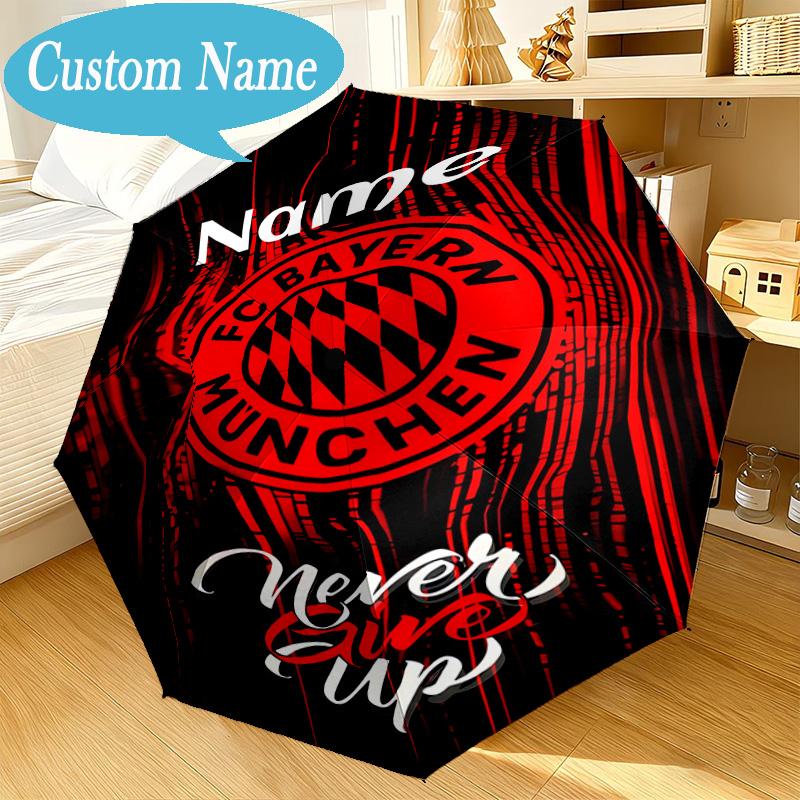 Custom Name Umbrella Bayern Munich Crest Umbrella 8-Frame for Travel, Camping, Casual Lightweight Portable, Essential for Family Gifts