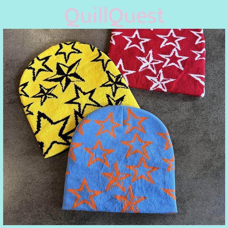Star Pattern Fashion Women Casual Warm Knitted Hat For Autumn Winter And