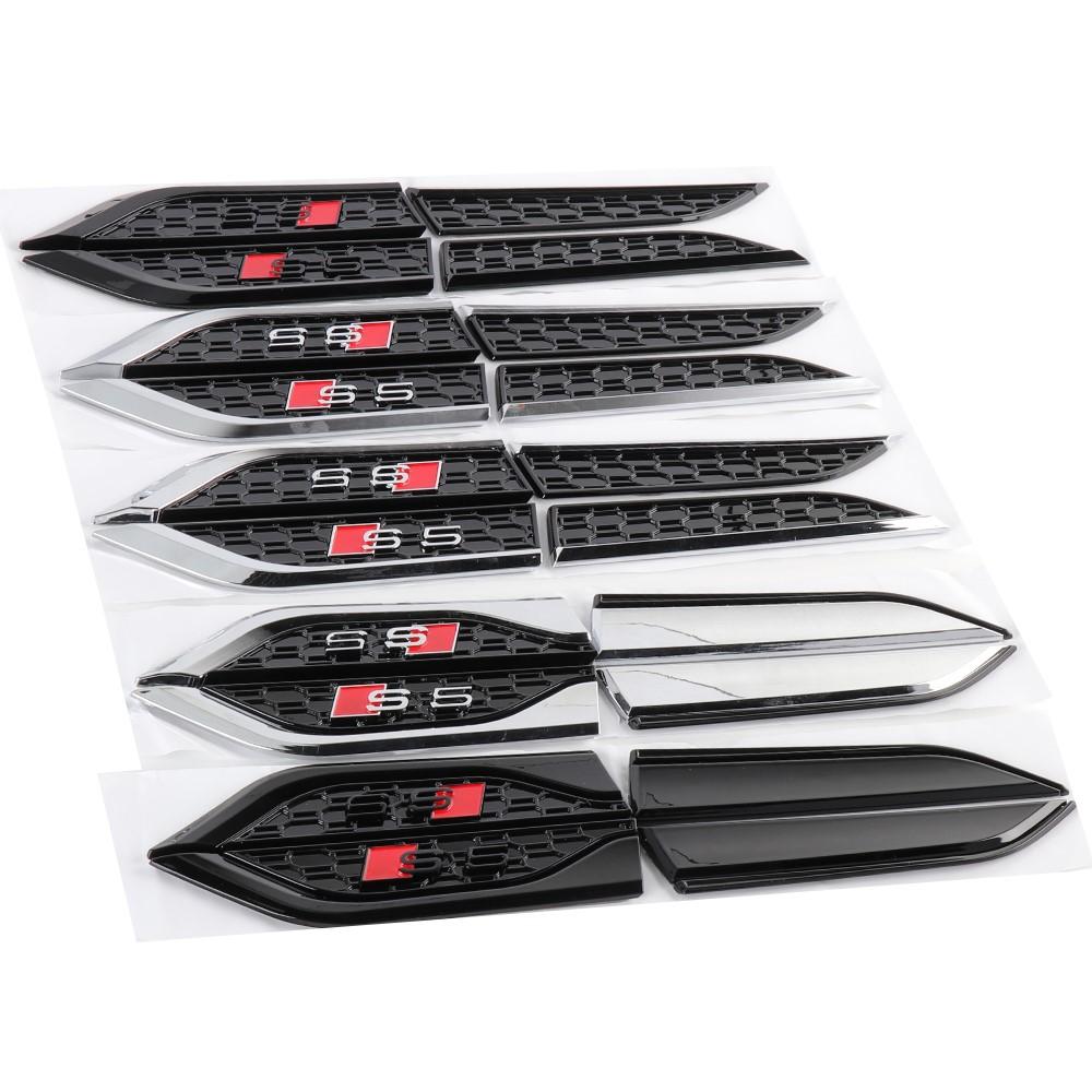 1 Pair 3D ABS S5 Badge Car Fender Side Wing Emblem Sticker Auto Refit Decals For WQ RS5 A1 A3 8P A4 B5 B6 B7 B8 C5 S RS TT RSQ 4Rs34
