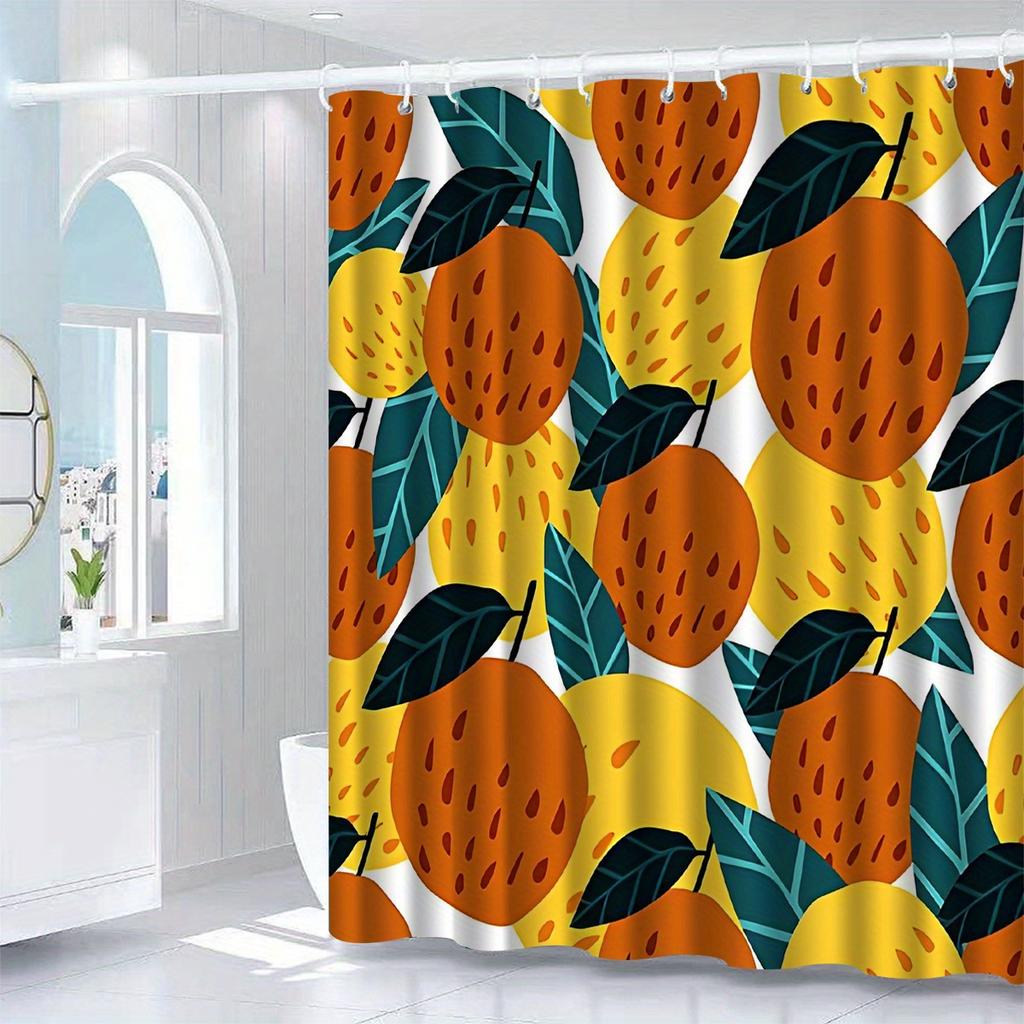 Citrus Bliss Shower Curtain: Embrace The Vibrant Lemon Design, Soft Fabric, And Sunny Vibes For Your Bright Bathroom