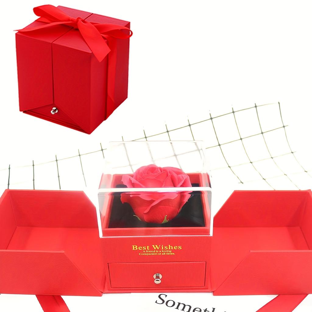 Rose Soap Premium Gift Box with MOM Pendant Necklace,for Mother's Day, Black Friday, Valentine's Day, Anniversaries, Birthdays