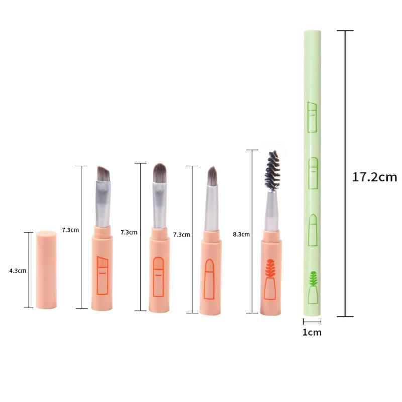 4 IN 1 Multifunctional Makeup Brushes Set Makeup Gadget Detachable Lip Eyeshadow Brush Sponge Eyeshadow Brush for Home Travel