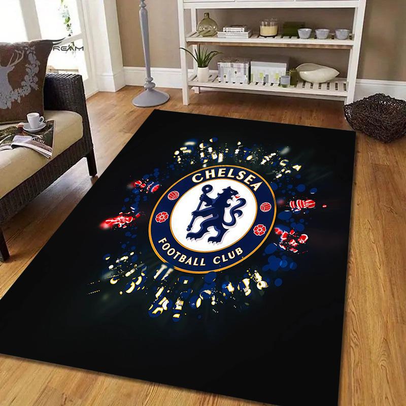 Chelsea Football Club2 Flannel Pattern Square Carpet,Area Rug,Carpet Rug for Living Room Bedroom Sofa Playroom Decor,Non-slip Floor Mat