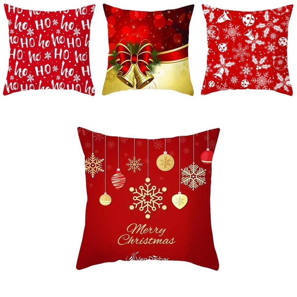 Christmas Pillow Red Case Throw Cushion Cover Pillowcase Xmas Sofa Home Decor