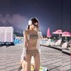 Swimsuit Women's Plaid Retro Bud Skirt Briefs Bikini Three-piece Set Small Breasts Gather Sexy Babes Vacation Style