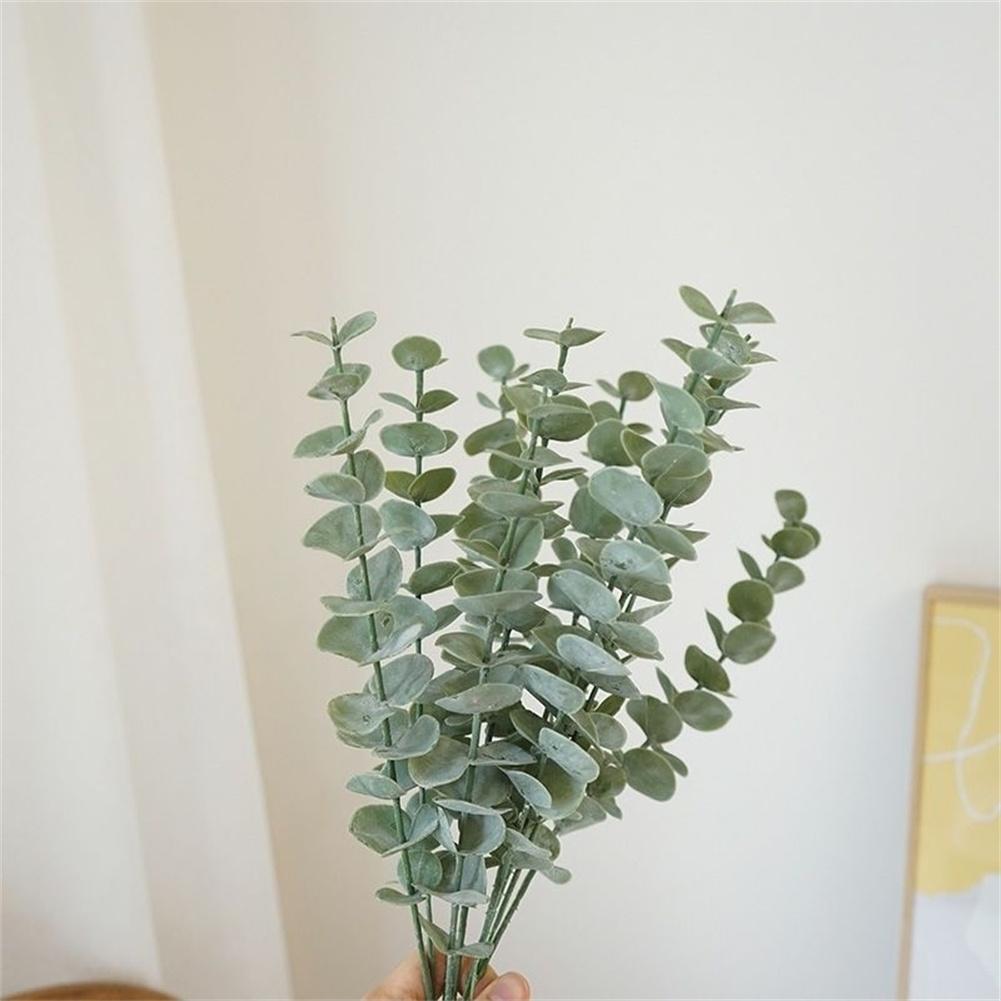 1/12 bucăți plastic eucalipt cu frunze de plante false material pentru flori pentru flori de nuntă