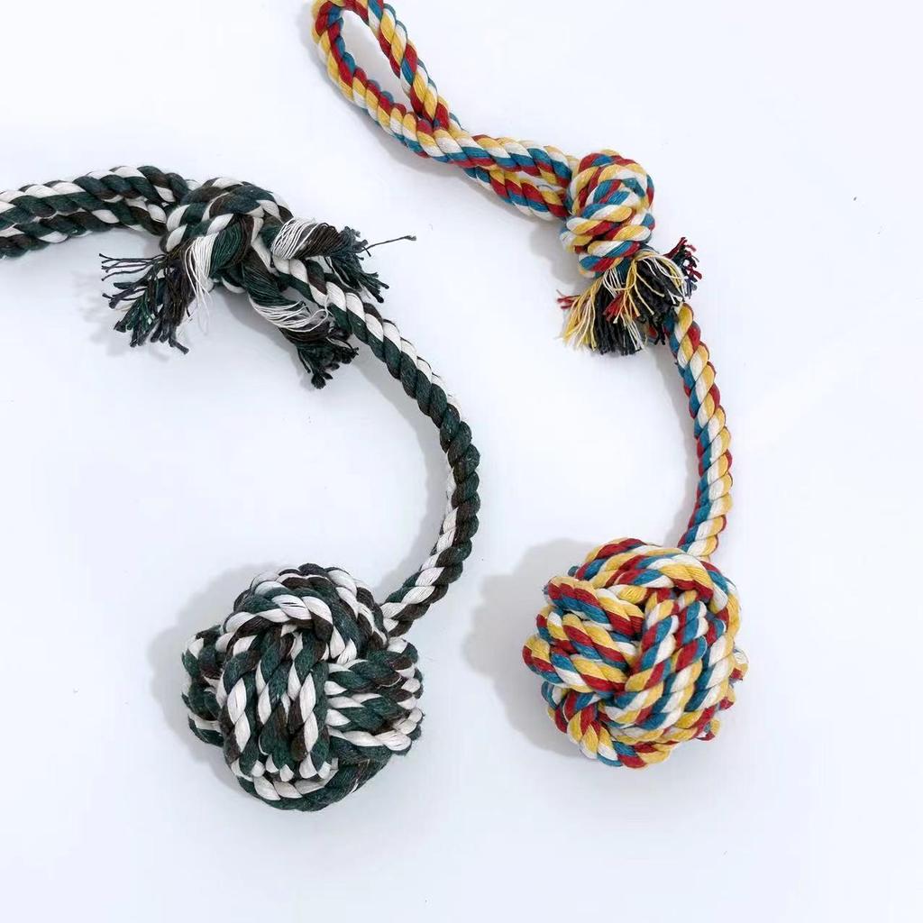 Dog Cotton Rope Toy: Pull, Hang, and Teething Ball for Training and Dental Health