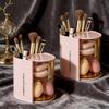360-Degree Rotating Cosmetic Storage Box Dustproof Multi-Functional For Storing Brushes Sponges And Lipstick