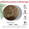 2D Flat, 1pc Round American Flag Deer Aluminum Hanging Sign, Vintage Patriotic Buck Hunting Design, Rustic Metal Wall Decor, Perfect for 4th of July