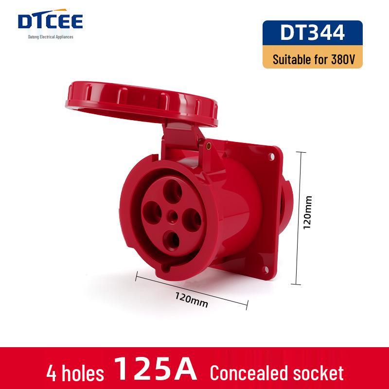 IP67 Waterproof Industrial 5-Pin 63A/125A Three-Phase Aviation Plug Connector