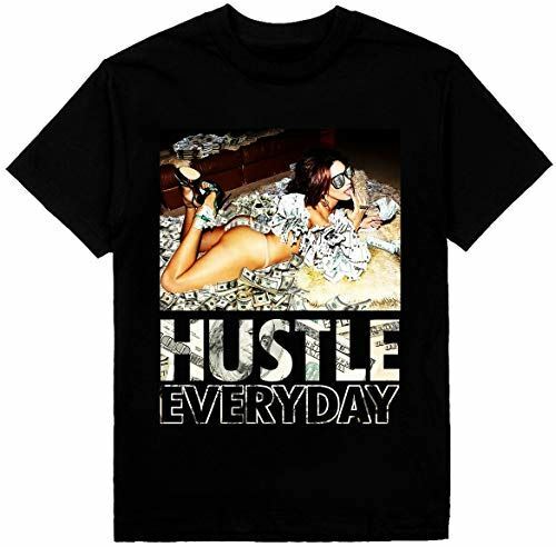Hustle Everyday Pin Up Girl Тяжелая футболка Печать на футболке Shaka Wear Унисекс футболка XXL