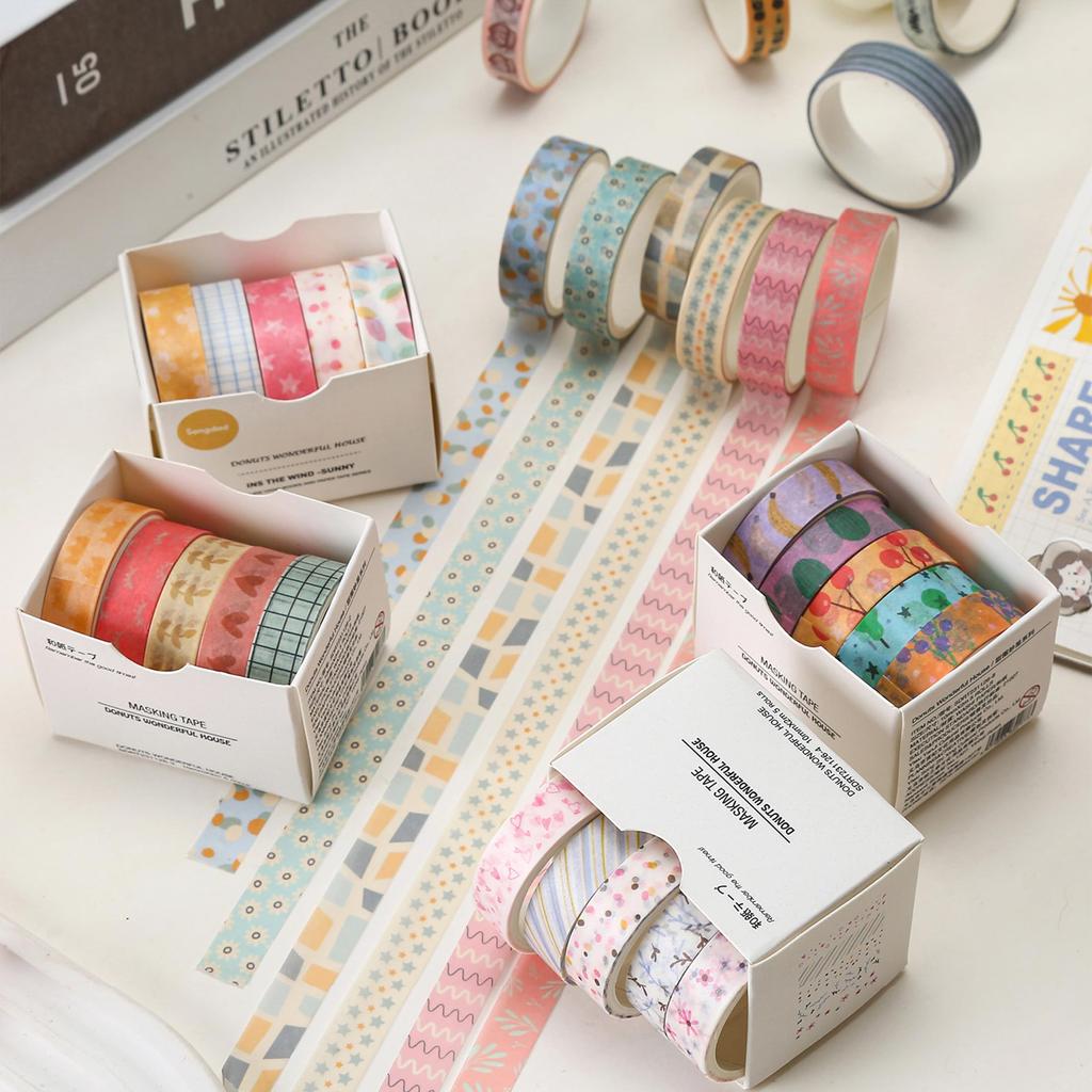 YUBX Masking Set of Cute Washi Tape Base DIY Gift and Gift Decorations Tape, 30, Patterns, Patterns, Crafts, Journals, Planners, Scrapbooks, Wrapping,