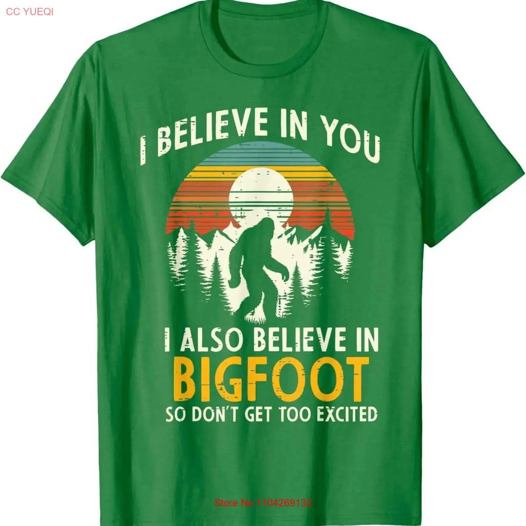 I Believe In You Also Bigfoot Retro Sasquatch Vintage T Shirt Vintage Slightly Versatile Casual Comfortable Breathable