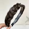 Girl Wide-brimmed Fishbone Braid Female Hairbands Korean Style Headwear Wide Hair Hoop Wig Headband