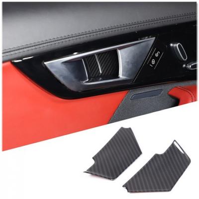 Carbon Fiber ABS Inner Door Handle Bowl Cover Trim For Jaguar F-TYPE 2013-24