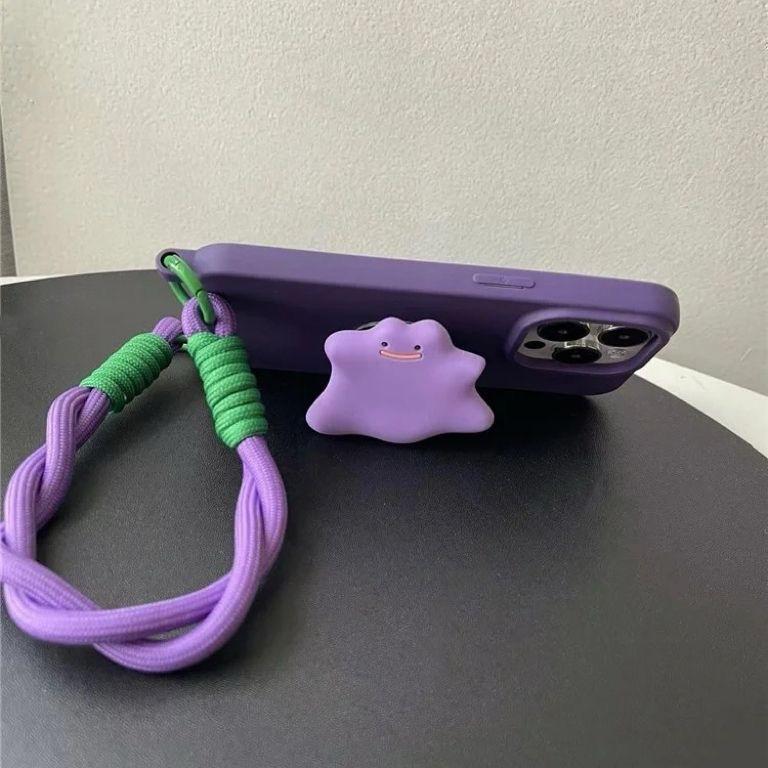 Suitable for 15 Apple Dark Purple Phone Cases Iphone13 Lanyard Crossbody Stand Protective Case Shockproof