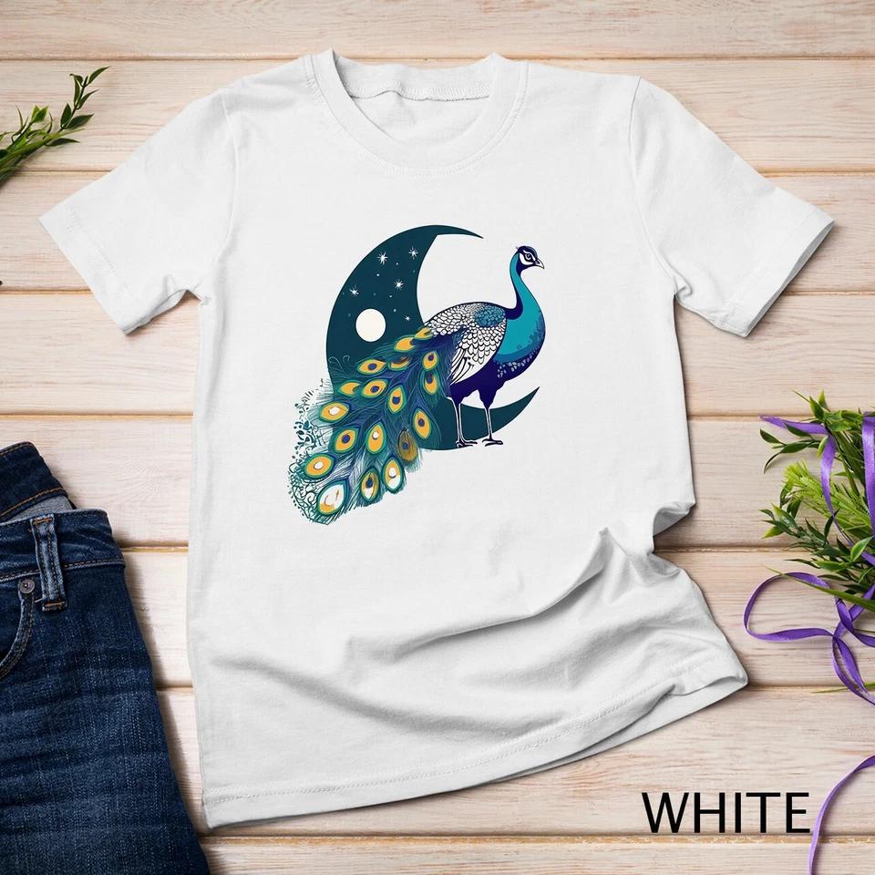 Peacock With Moon Peacock Lover T-Shirt Unisex T-shirt 1 S