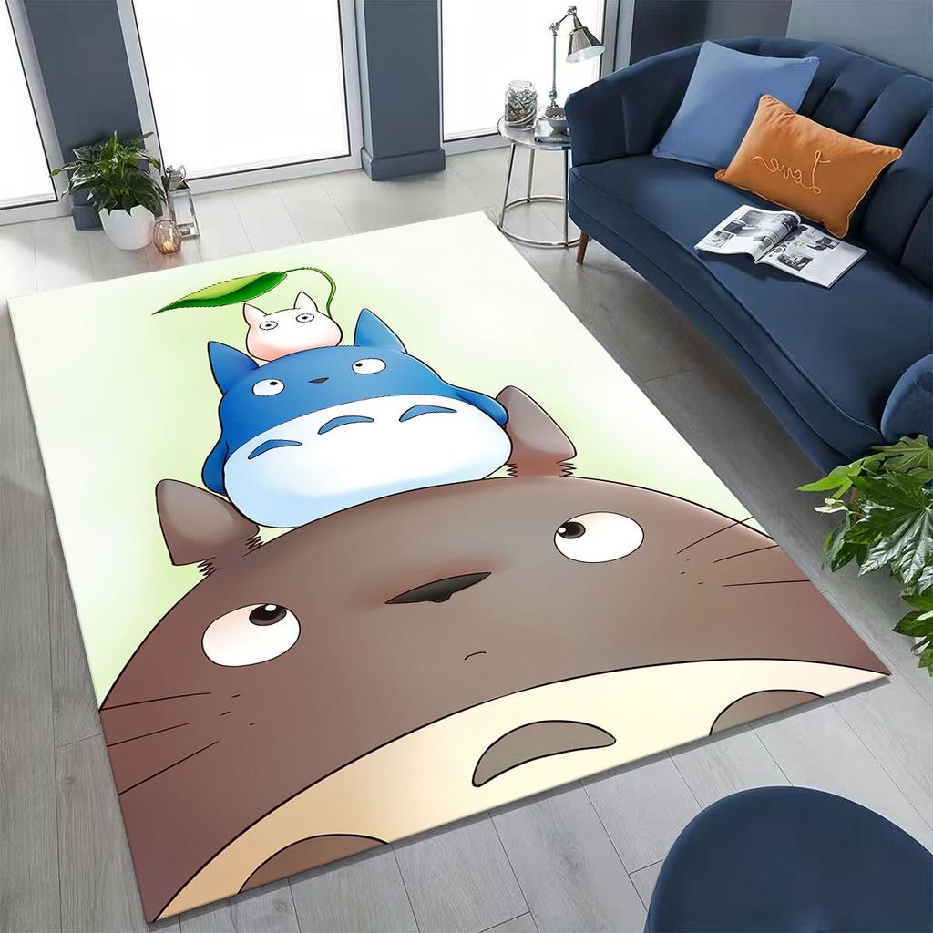Kawaii T-Totoros Cartoon Art Carpet Rug for Bedroom Living Room Sofa Home Doormat Decor,Large Kids play Non-slip Floor Mat