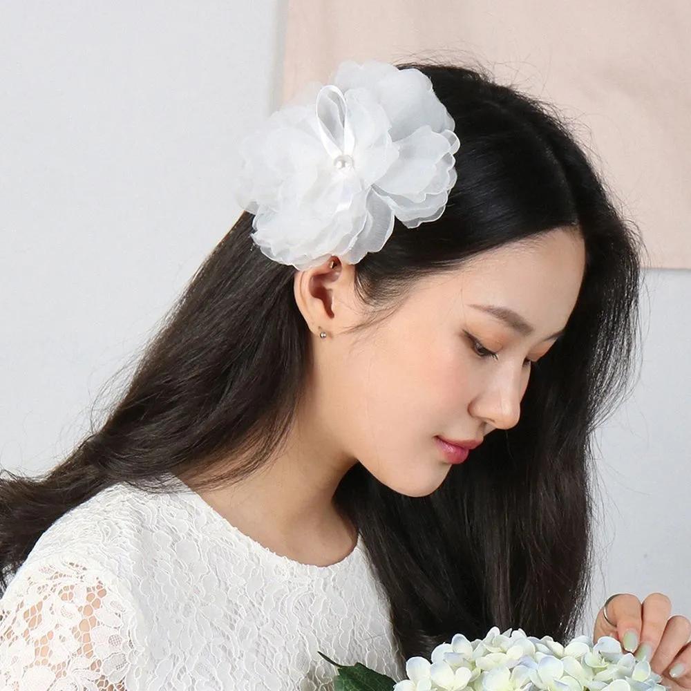H319 Clematis Big Flower Pearl Headband Hairband Hairpin Hairpin Flower Self Wedding band