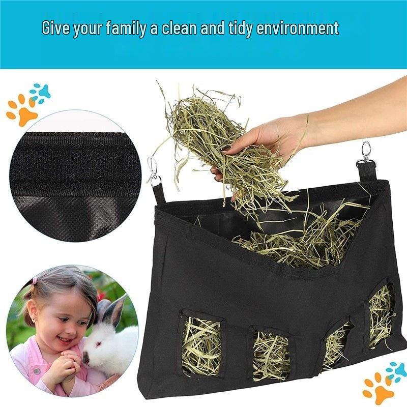 Pet Hay Bag for Rabbit, Guinea Pig, Chinchilla - Hanging Feeder Bag