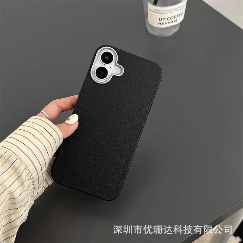Applicable To iPhone11promax Plain Leather Pattern Mobile Phone Case Apple 11 Leather Ultra-thin Tpu All-inclusive Anti-drop Sheath