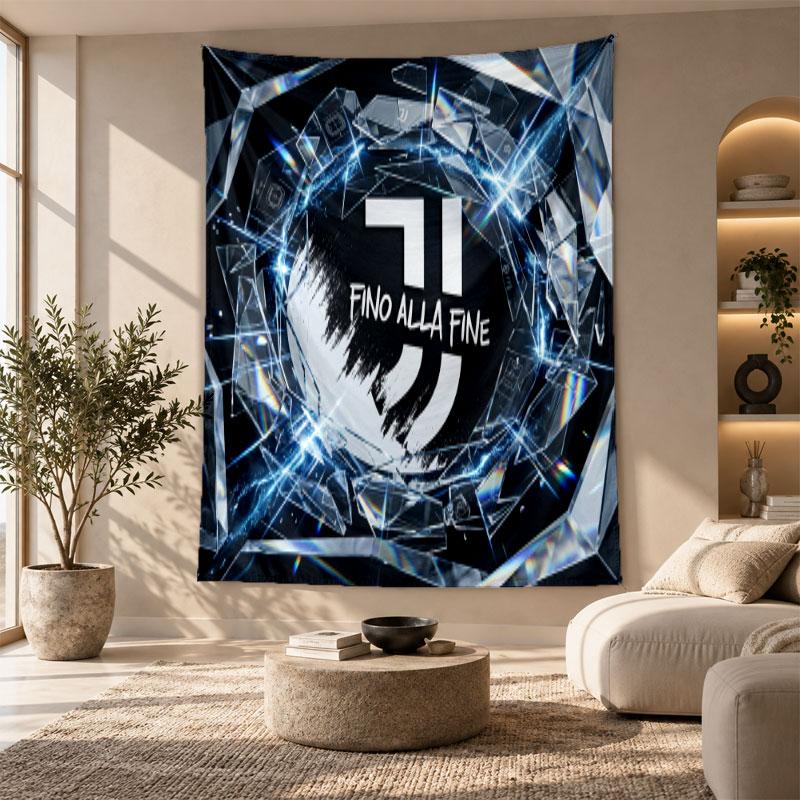 Decorative Tapestry,Juventus FC Printed Wall Art, Lightweight Wall Hanging For Bedroom Background