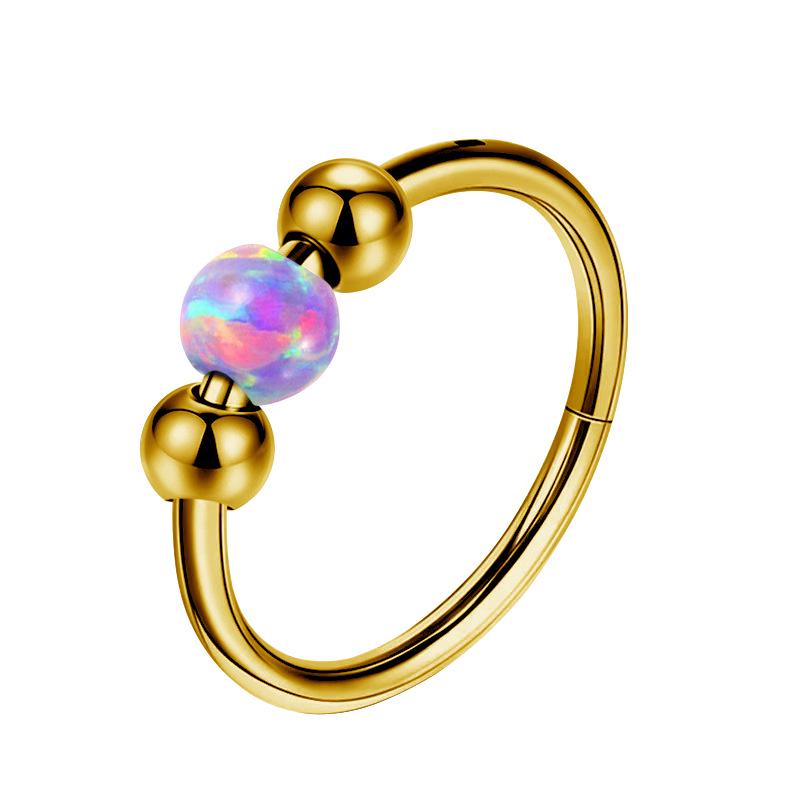 316L Titanstahl Opal Nahtloser Ring Ohrringe für Nase & Septum