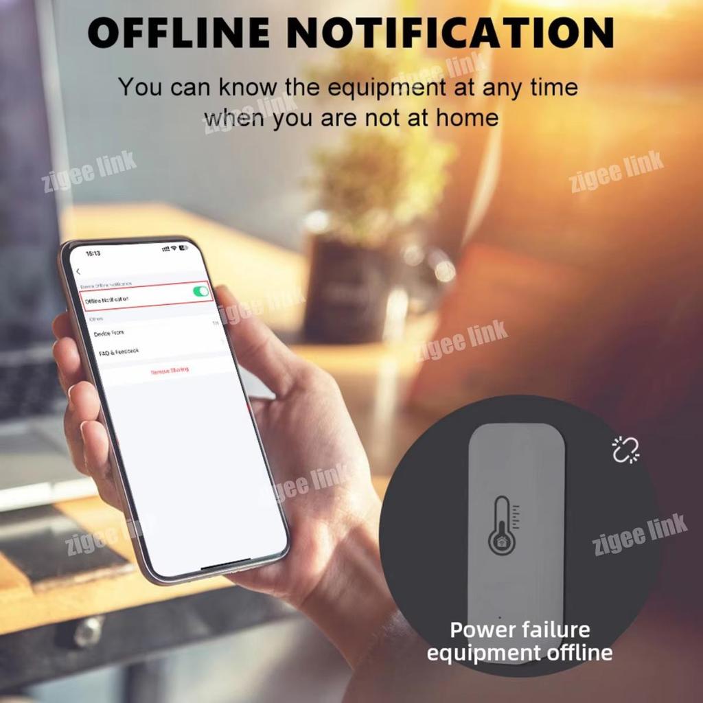 Tuya Zigbee 3.0 Temperature and Humidity Sensor Smart Home Indoor Thermometer Hygrometer Monitoring APP Remote Work with Alexa