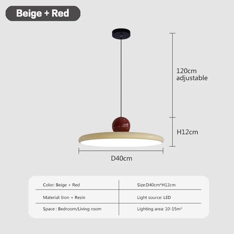 LED Nordic Pendant Light Macaroon Cream Color Wind Flying Saucer Lamp Bedroom Study Living Room Cafe Indoor Restauran Decoration
