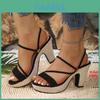 Sommer-Stil Offene Zehenpartie High Heel Sandalen Mit Dickem Absatz Für Damen