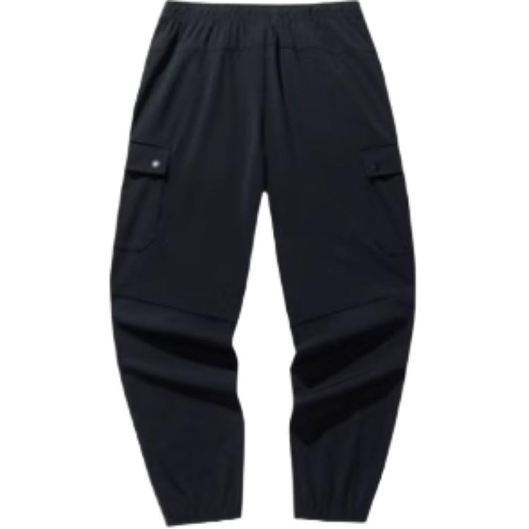 Anta Casual Simple Lace-Up Loose Knit Sports Pants Men Bottoms Basic-Black 152528306-2
