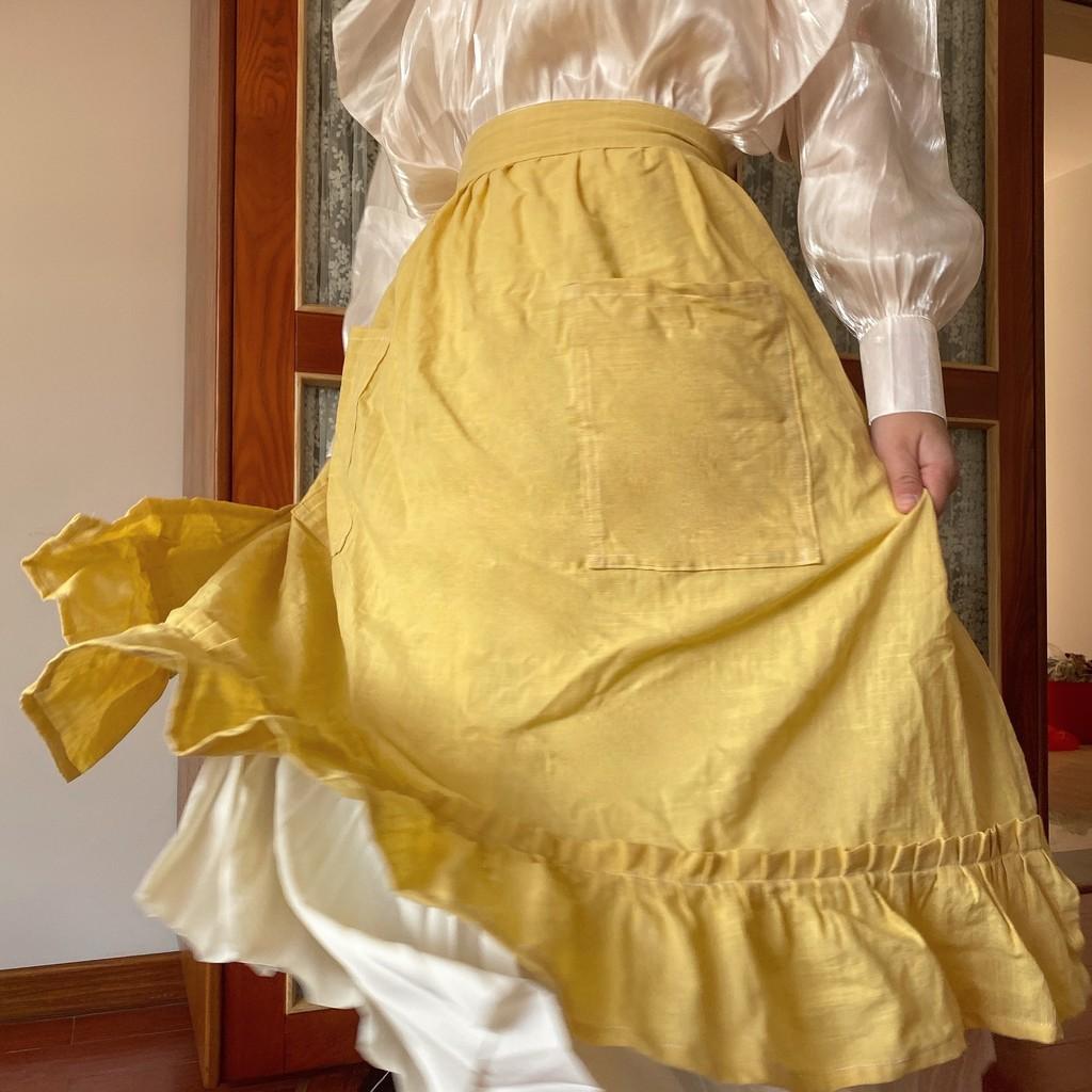 Minimalist Cotton Apron With Ties For Cooking And Baking Home Use