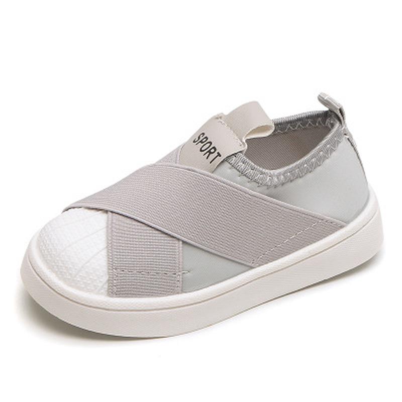 

Детская повседневная обувь Canva с круглым носком, противоударная спортивная обувь унисекс, белые туфли без шнуровки 30 серый