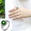 Vintage Faux Hetian Jade Ring with Spinach Green Chalcedony