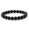Bracciale in pietra di ossidiana nera naturale che promuove la circolazione sanguigna Rilassa il sollievo dall'ansia Braccialetti per la perdita di peso sani Donna Uomo