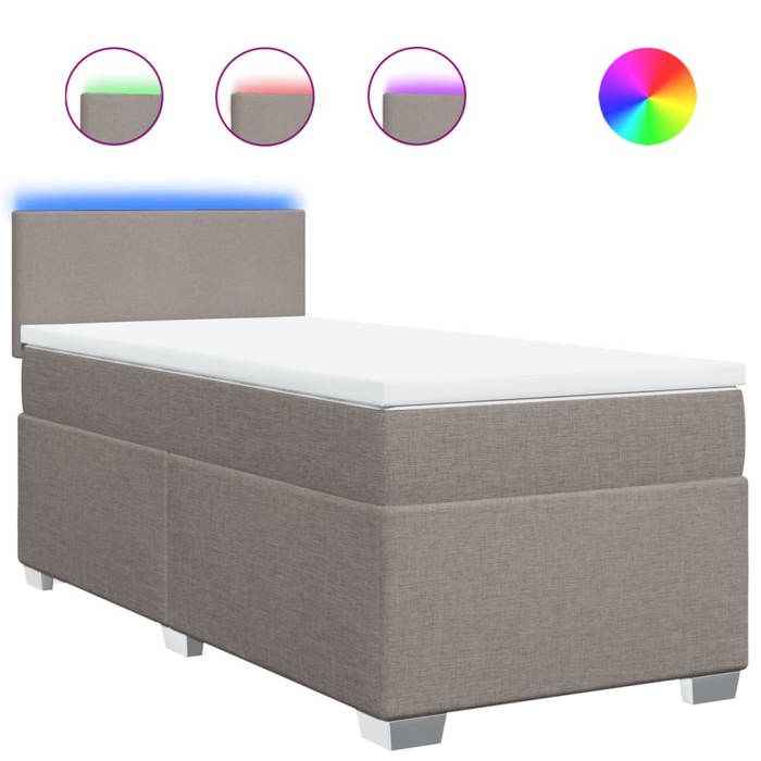 Maison Exclusive - Sommier à lattes de lit avec matelas Taupe 100x200 cm Tissu