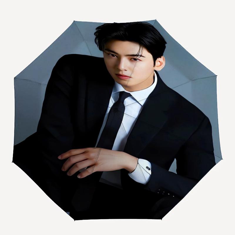 Cha Eun woo Theme Automatic Umbrella, Lightweight & Portable, 8 Rib, Perfect for Outdoor Travel, Birthdays, Christmas, Gifts.