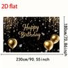2D Elegant Black Gold Birthday Background for Men & Women Photoshoot