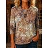 Women's Long-Sleeve T-Shirt Autumn 2026 Elegant Comfortable Crew Neck 3D Sunflower Floral Print Vintage Casual Street-Style Top