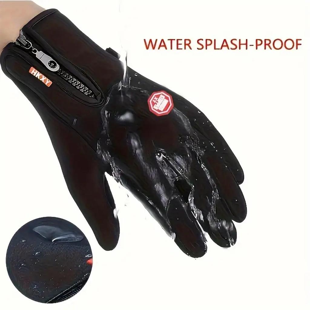 Winter Gloves For Men Women Waterproof Windproof Snowboard Motorcycle Riding Driving Warm Touchscreen Zipper Glove